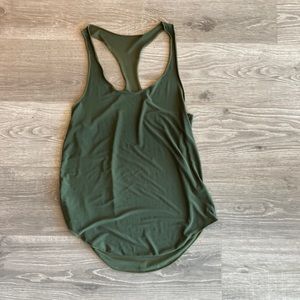 Green racer back muscle tank